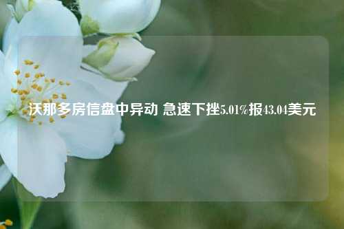 沃那多房信盘中异动 急速下挫5.01%报43.04美元