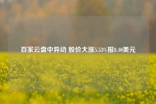 百家云盘中异动 股价大涨5.53%报8.40美元