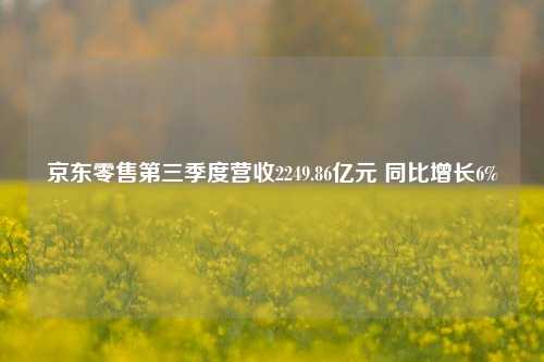 京东零售第三季度营收2249.86亿元 同比增长6%