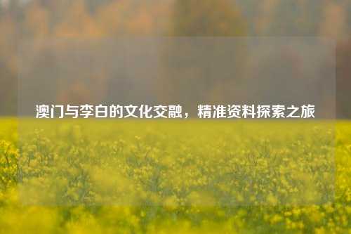 澳门与李白的文化交融，精准资料探索之旅