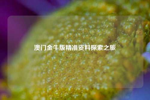 澳门金牛版精准资料探索之旅