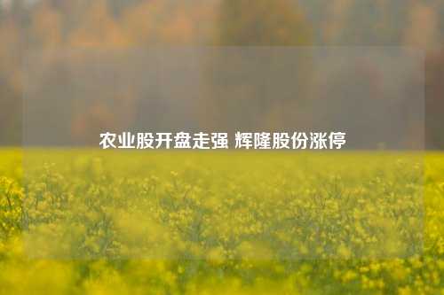 农业股开盘走强 辉隆股份涨停