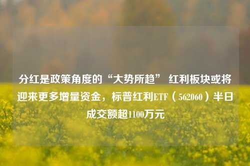 分红是政策角度的“大势所趋” 红利板块或将迎来更多增量资金，标普红利ETF（562060）半日成交额超1100万元