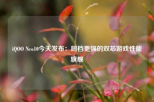 iQOO Neo10今天发布：同档更强的双芯游戏性能旗舰