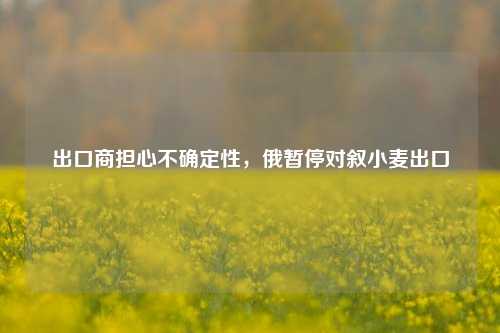 出口商担心不确定性，俄暂停对叙小麦出口