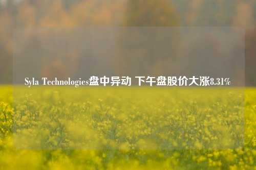 Syla Technologies盘中异动 下午盘股价大涨8.31%