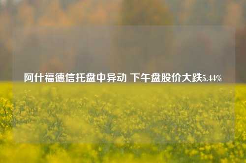 阿什福德信托盘中异动 下午盘股价大跌5.44%